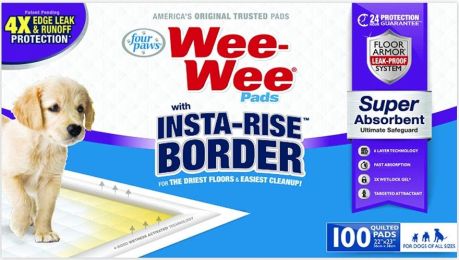 Four Paws Wee Wee Insta Rise Border Quilted Pads
