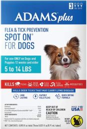 Adams Flea And Tick Prevention Spot On For Dogs 5-14 lbs Small 3 Month Supply