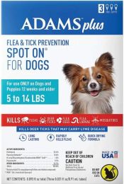 Adams Flea And Tick Prevention Spot On For Dogs 5-14 lbs Small 3 Month Supply 1 count
