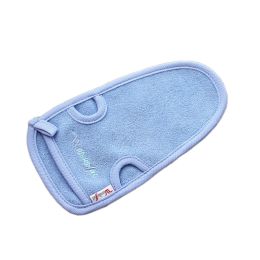 [Set of 2]WONDERFUL Durable Soft Rub-free Hanging Bath Mitt/Glove,Plain BLUE