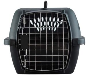 Aspen Pet Porter Heavy-Duty Pet Carrier Storm Gray and Black (size: Pets up to 15 lbs)