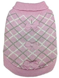 Fashion Pet Pretty in Plaid Dog Sweater Pink (size: small)