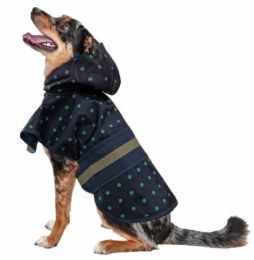 Fashion Pet Polka Dot Dog Raincoat Navy (size: small)