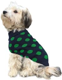 Fashion Pet Contrast Dot Dog Sweater Green (size: small)