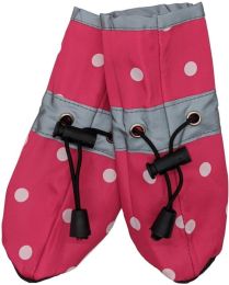 Fashion Pet Polka Dog Dog Rainboots Pink (size: medium)
