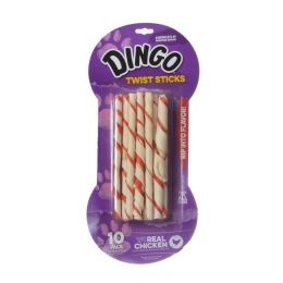 Dingo Twist Sticks Rawhide Chew with Chicken in the Middle (size: 6" Long (10 Pack))