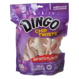 Dingo Chip Twists Meat & Rawhide Chew (size: Regular 6" (16 Pack))