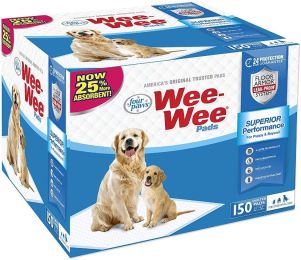 Four Paws Wee Wee Pads Original (size: 150 Pack - Box (22" Long x 23" Wide))