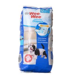 Four Paws Wee Wee Diapers for Dogs (size: 12 Pack - X-Small (Dogs 4-8 lbs with 10"-13"Waist))