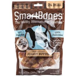 SmartBones Peanut Butter Dog Chews (size: Mini - 2" Long - Dogs under 20 Lbs (24 Pack))