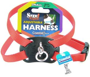 Coastal Pet Size Right Nylon Adjustable Harness - Red (size: Small - (Girth Size 18"-24"))