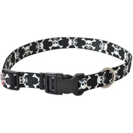 Pet Attire Styles Skulls Adjustable Dog Collar (size: 18"-26" Long x 1" Wide)