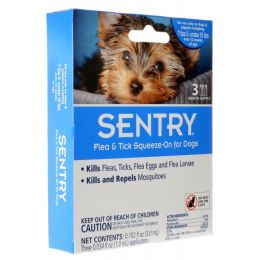Sentry Flea & Tick Squeeze-On for Dogs (size: Small - 3 Count - (Dogs 7-15 lbs))