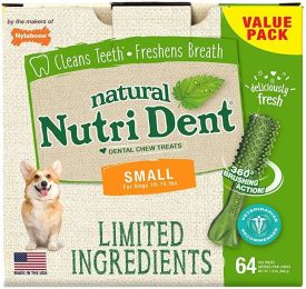 Nylabone Natural Nutri Dent Fresh Breath Dental Chews - Limited Ingredients (size: Small - 64 Count)