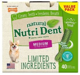 Nylabone Natural Nutri Dent Fresh Breath Dental Chews - Limited Ingredients (size: Medium - 40 Count)