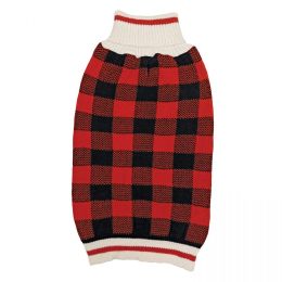Fashion Pet Plaid Dog Sweater - Red (size: Small (10"-14" Neck to Tail))