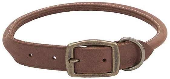 CircleT Rustic Leather Dog Collar Chocolate (size: 20"L x 3/4"W)