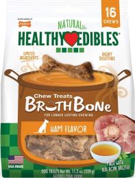 Nylabone Natural Healthy Edibles Broth Bone Chew Treats - Ham Flavor - Small (size: 16 count)