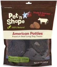 Pet 'n Shape Natural American Patties Beef Lung Dog Treats (size: 1 lb)