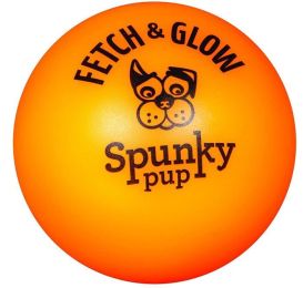 Spunky Pup Fetch and Glow Ball Dog Toy Assorted Colors (size: Medium - 1 count)