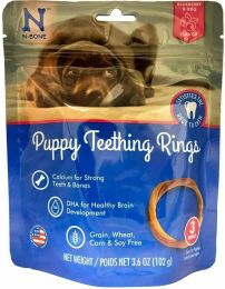 N-Bone Puppy Teething Ring Blueberry Flavor (size: 3 count)