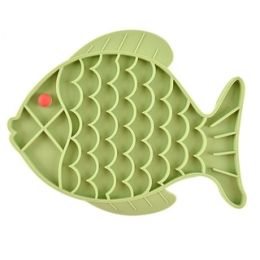 Anti-Choke Pet Dish Feeding New Slowly Eating Dog and Cat Feeder Bowl Food Eat Slowly Down Puppy Feed Cup Diet Dish Fish Shape Eating Tray (Color: Green)
