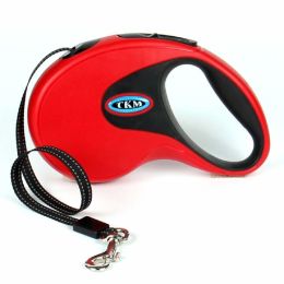 Retractable Pet Leash Automatic with Nylon Ribbon Cord Soft Hand Grip Extendable Traction Rope Break & Lock System (color/length: red 3M)