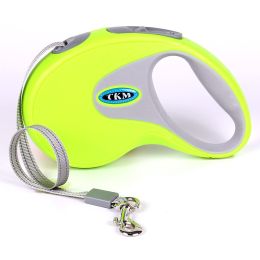 Retractable Pet Leash Automatic with Nylon Ribbon Cord Soft Hand Grip Extendable Traction Rope Break & Lock System (color/length: green 5M)