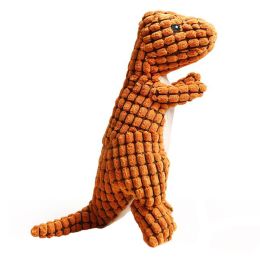 Durable Dog Toys Pet Toys Various Colors Grind Teeth Training Dinosaur Toy (Color: Orange)