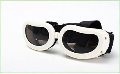 Pet Goggles Dog UV Protection Glasses Waterproof Windproof Anti-Fog Eye Glasses (Color: White)