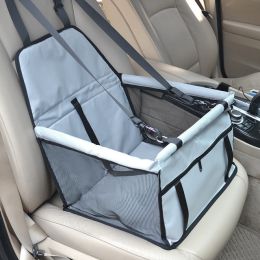 Travel Dog Car Seat Cover Folding Hammock Pet Carriers Bag Carrying For Cats Dogs transportin perro autostoel hond (Color: Gray)