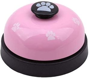Pet Training Bell Clicker with Non Skid Base, Pet Potty Training Clock, Communication Tool Cat Interactive Device (Color: light pink)