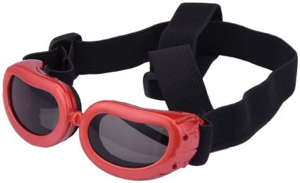 Pet Goggles Dog UV Protection Glasses Waterproof Windproof Anti-Fog Eye Glasses (Color: Red)