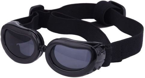 Pet Goggles Dog UV Protection Glasses Waterproof Windproof Anti-Fog Eye Glasses (Color: Black)