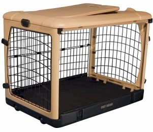 Deluxe Steel Dog Crate With Pad (size: medium)